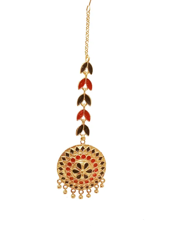 Assamese_Copper_Red_And_Colour_Maang_Tikka_For_Women_&_Girl